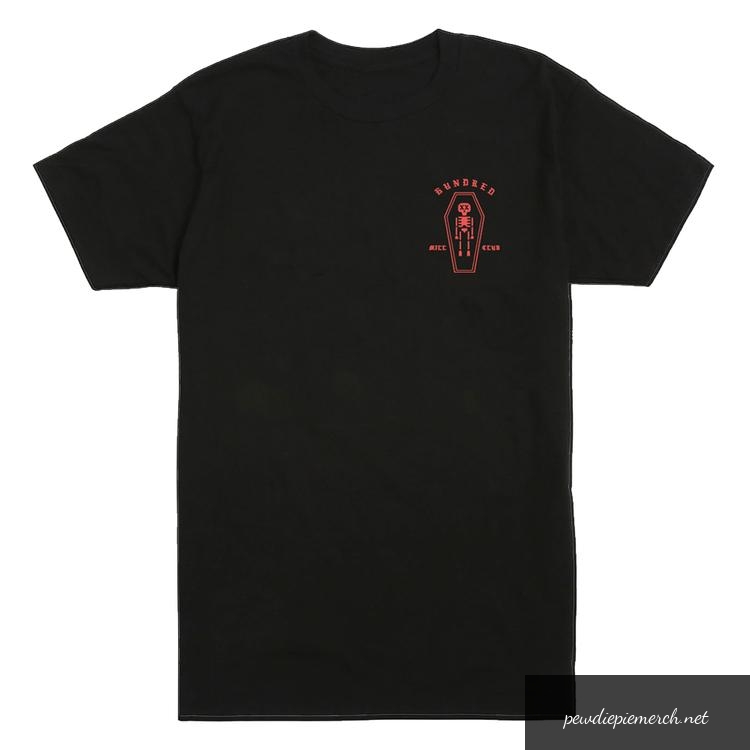 black color with red logo hundred mill club pewdiepie shirts 3534 - PewDiePie Merch