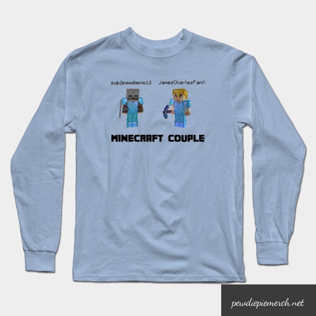 marzia minecraft couple pewdiepie long sleeve t shirt 8351 - PewDiePie Merch