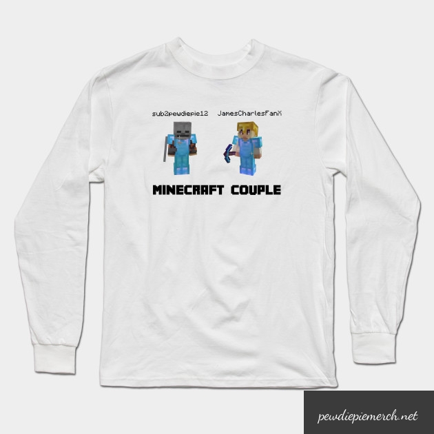 marzia minecraft couple pewdiepie long sleeve t shirt 8407 - PewDiePie Merch
