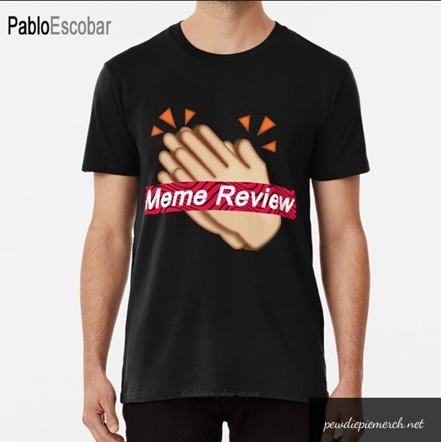 white black color with pewdiepie meme review t shirt 1205 - PewDiePie Merch