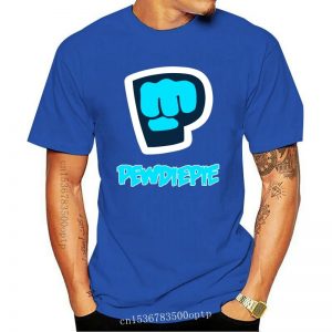 New 2021 Pew Die Pie Pewdiepie Famous Vlogger Logo Men Black T Shirt Size S to - PewDiePie Merch