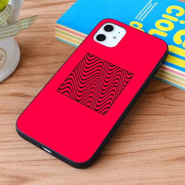 For iPhone Pewdiepie red and black waves Soft TPU border Apple iPhone Case - PewDiePie Merch